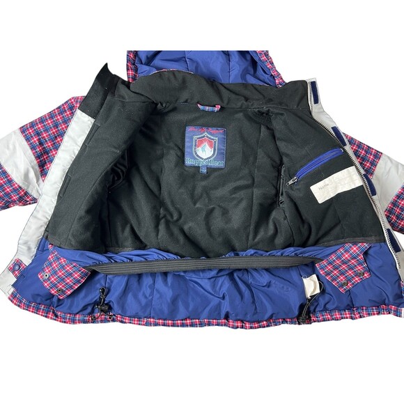 Rugged Bear Unisex Kids Red Plaid RBX Insulated Hooded Snow Ski Coat  Size 6 - Picture 4 of 13